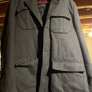 Black Rivet Charcoal Military Jacket